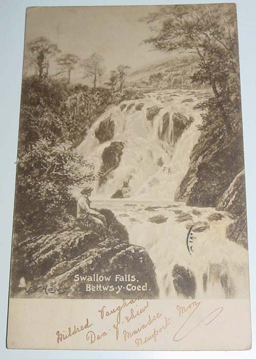 SWALLOW FALLS - BETTWS-Y-COED - Raphael Tuck "Real Photograph" Poscard Series 610 - CIRCULEÉ. - Caernarvonshire