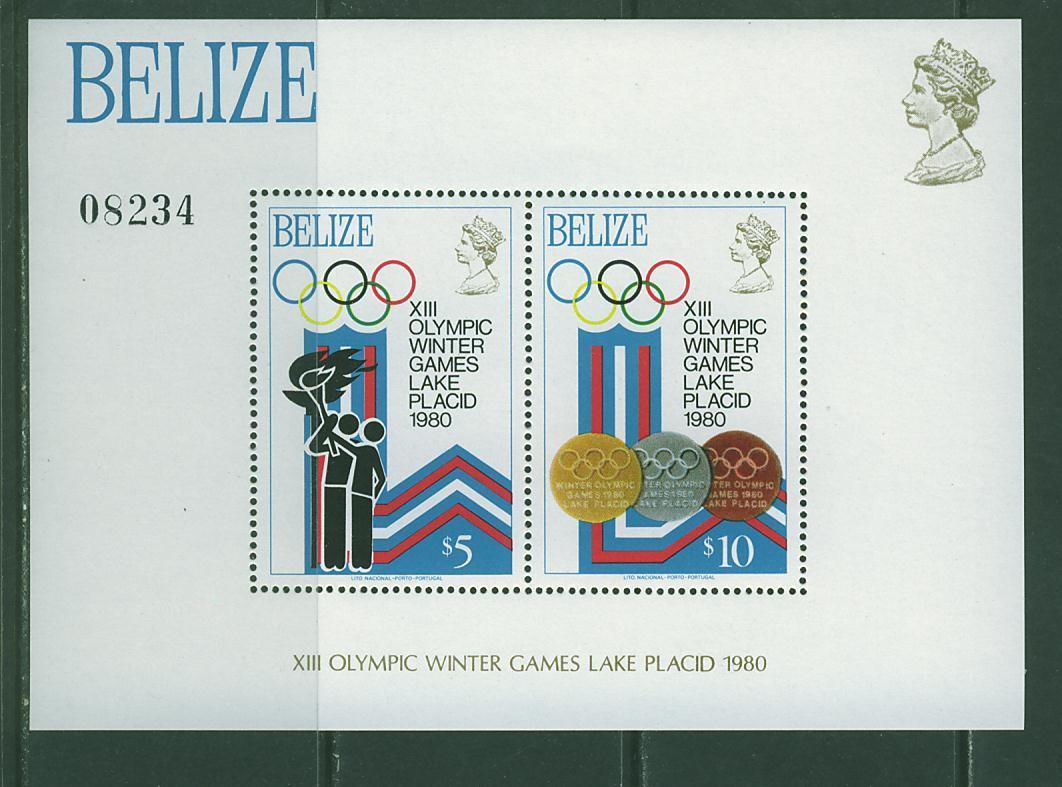 280N0114 Medailles Et Flambeau Bloc 12 Belize 1980 Neuf ** Jeux Olympiques De Lake Placid - Hiver 1980: Lake Placid