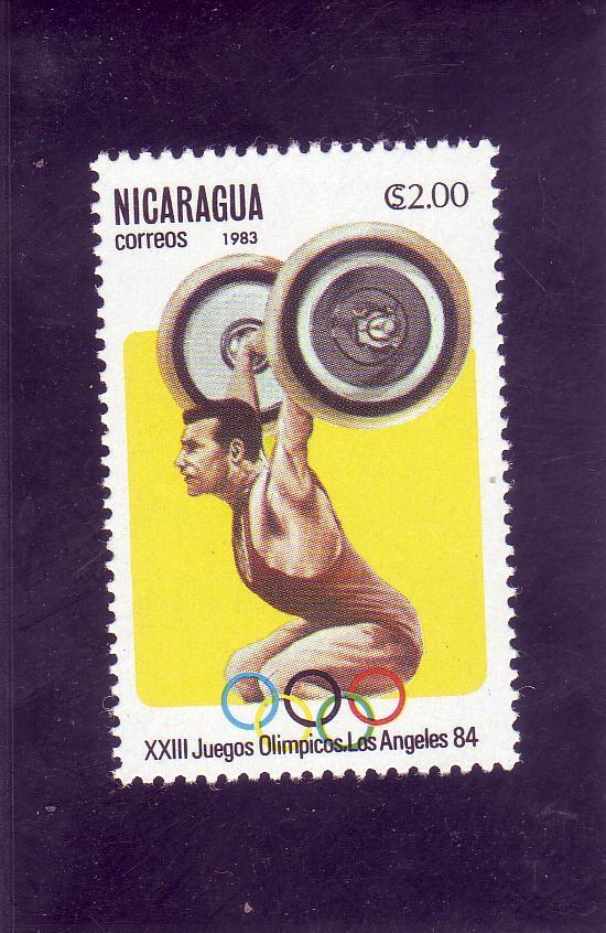 NICARAGUA  N°1237  **    JO 1984   Halterophilie - Haltérophilie