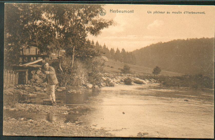 Herbeumont: Un Pêcheur Au Moulin D' Herbeumont 1908 - Herbeumont