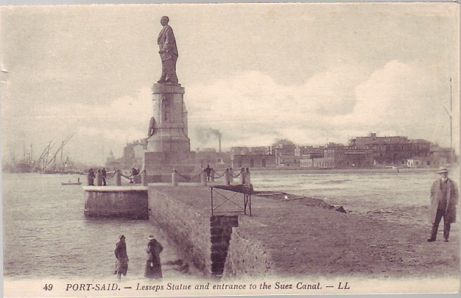 Port-Said : Statue De Lesseps Et Entrée Du Canal De Suez (Lesseps Statue And Entrance To The Suez Canal) - Autres & Non Classés