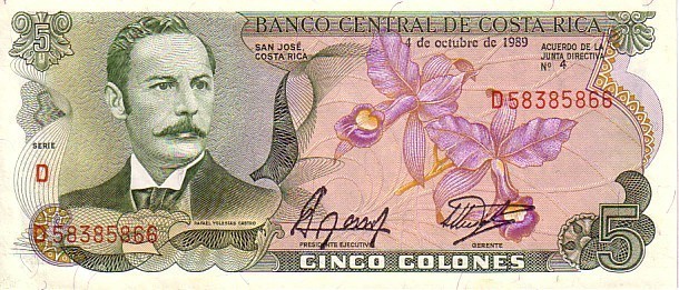 COSTA RICA  5 Colones Daté Du 04-10-1989  Pick 236d ****BILLET  NEUF**** - Costa Rica