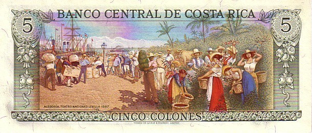 COSTA RICA  5 Colones Daté Du 04-10-1989  Pick 236d ****BILLET  NEUF**** - Costa Rica