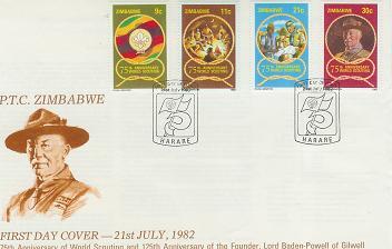 ZIMBABWE 1982 FDC World Scouting 265-268 F744 - Other & Unclassified