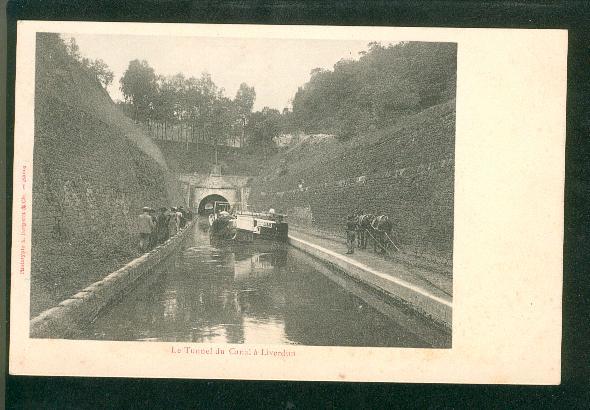 Le Tunnel Du Canal à Liverdun (animée Péniche, Chevaux De Hallage). Bergeret Avant 1904 - Liverdun