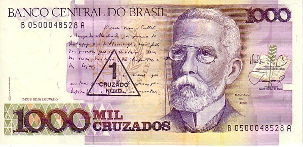 BRESIL  1 Cruzado Novo/1 000 Cruzados  Non Daté (1989)   Pick 216b  Signature 26    ***** BILLET  NEUF ***** - Brésil