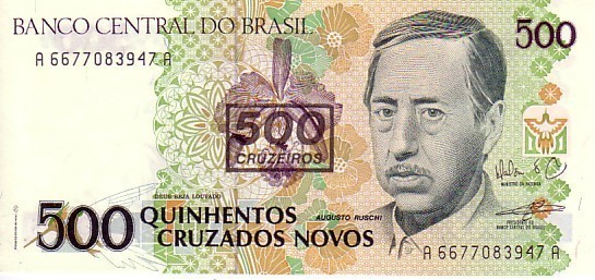 BRESIL  500 Cruzeiros/500 Cruzados Novos  Non Daté (1990)   Pick 226b    ***** BILLET  NEUF ***** - Brazilië