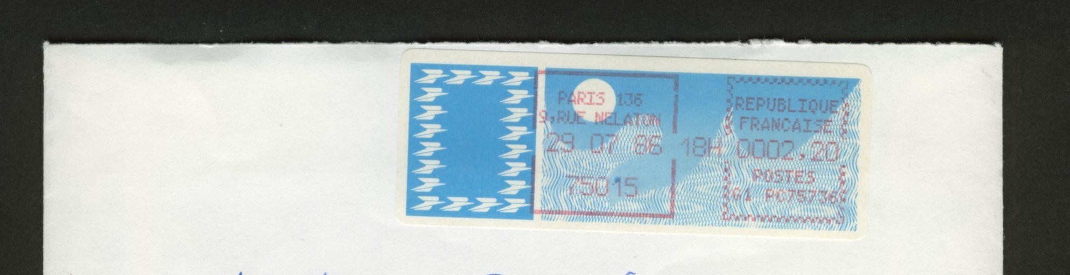 VIGNETTE à 2.20 F  Sur Enveloppe Entière - PARIS 136 75015 - Type N° 95  Cote 8.50 € - 1985 « Carrier » Paper