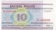 BIELORUSSIE   10 Rublei  Année 2000  Pick23 ***** UNC  BANKNOTE ***** - Wit-Rusland