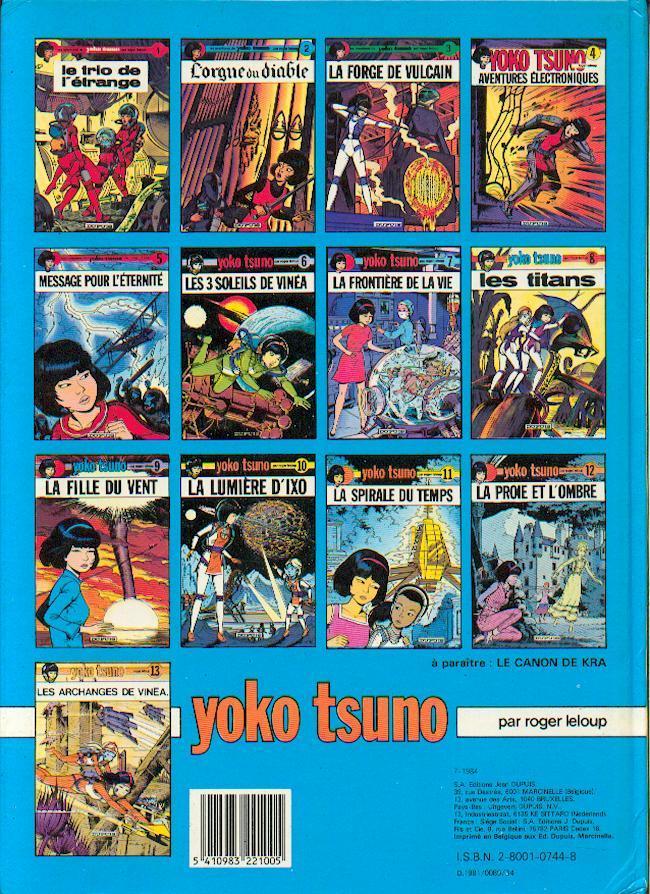 YOKO TSUNO  N° 11  LA SPIRALE DU TEMPS  DUPUIS DE 1984 - Yoko Tsuno