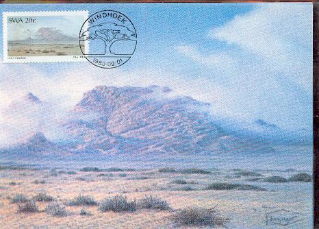 NAMIBIE CARTE MAXIMUM NUM.YVERT 498  PEINTURE HENCKERT - Namibia (1990- ...)