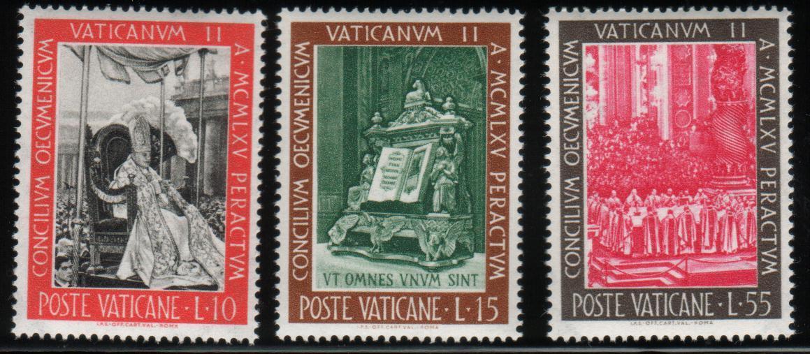 VATICAN 1966 FOURTH 4TH ANNIV OF OPENING ECUMENICAL COUNCIL SET OF 6 NHM VATICANE VATICANO PATRIARCH POPE - Unused Stamps