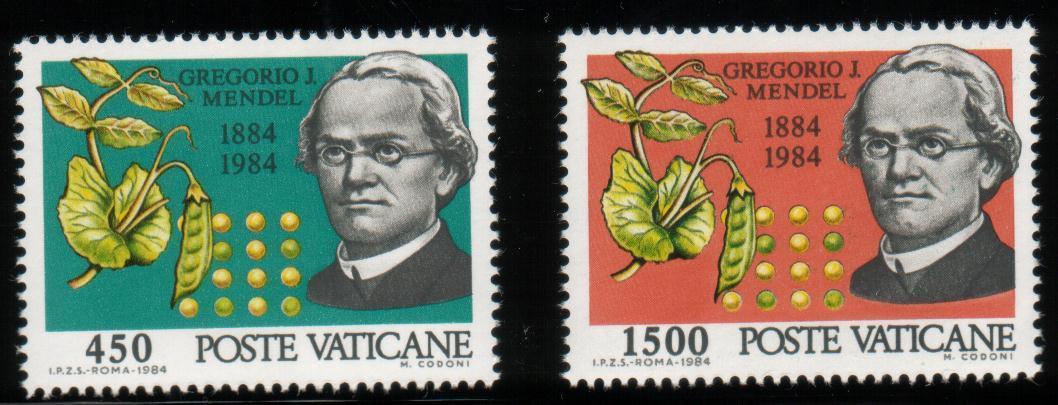 VATICAN 1983 DEATH CENTENARY OF GREGOR JOHAN MENDEL GENETICIST SET OF 2 NHM VATICANE VATICANO GENETICS SCIENCE - Other & Unclassified