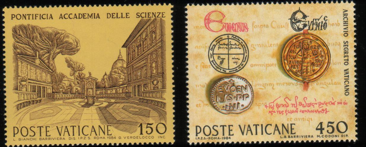 VATICAN 1983 CULTURAL & SCIENTIFIC INSTITUTIONS SET OF 4 NHM VATICANE VATICANO LIBRARY - Other & Unclassified