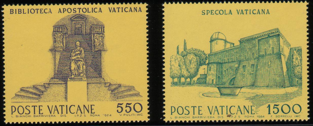 VATICAN 1983 CULTURAL & SCIENTIFIC INSTITUTIONS SET OF 4 NHM VATICANE VATICANO LIBRARY - Other & Unclassified