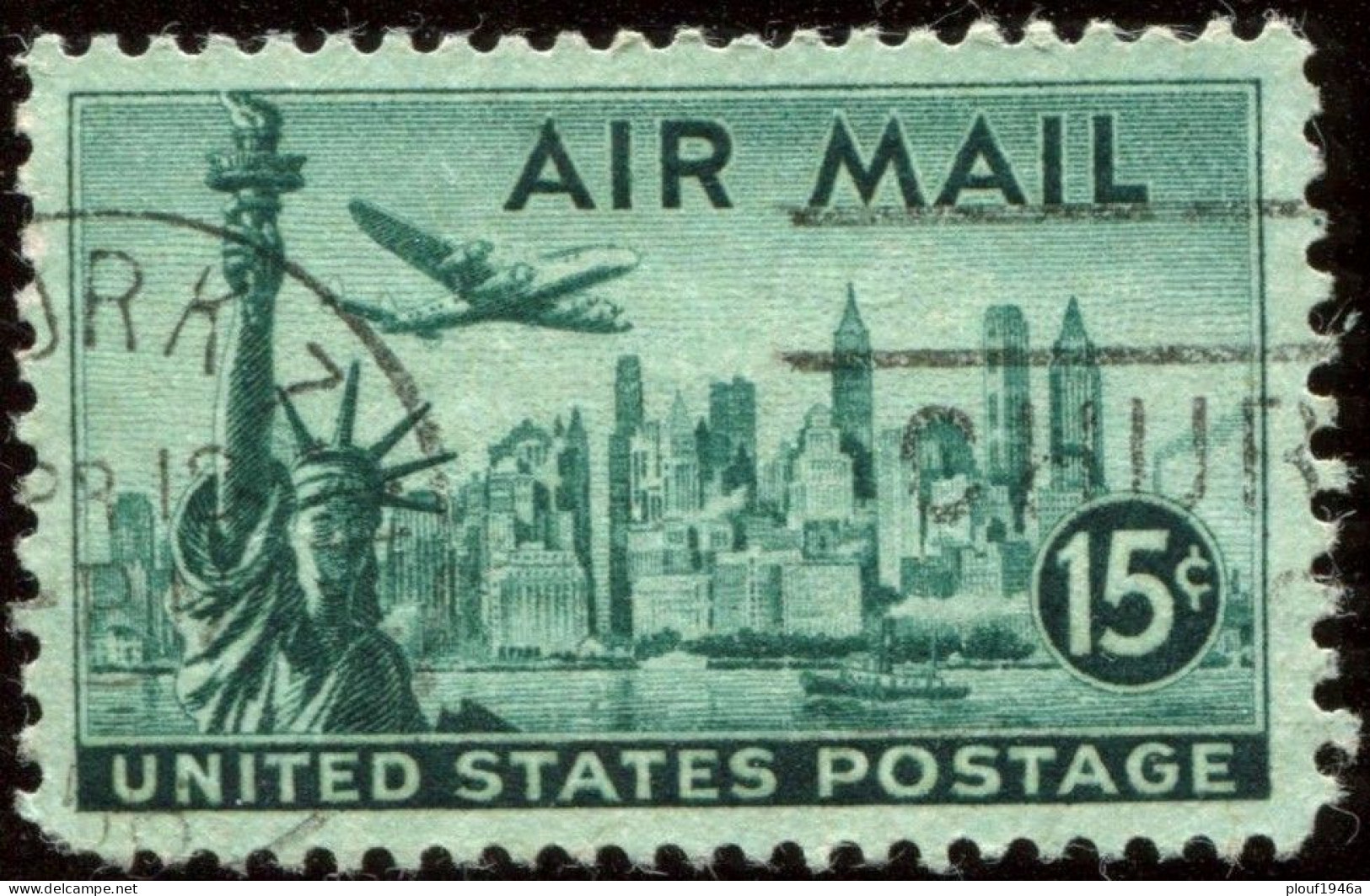 Pays : 174,1 (Etats-Unis)   Yvert Et Tellier N° : Aé   37 (o) - 2a. 1941-1960 Afgestempeld