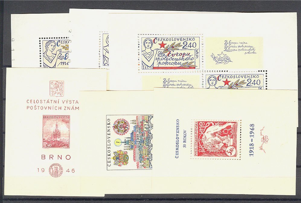 CZECHOSLOVAKIA SHEETLETS GROUP NEVER HINGED And USED - Altri & Non Classificati