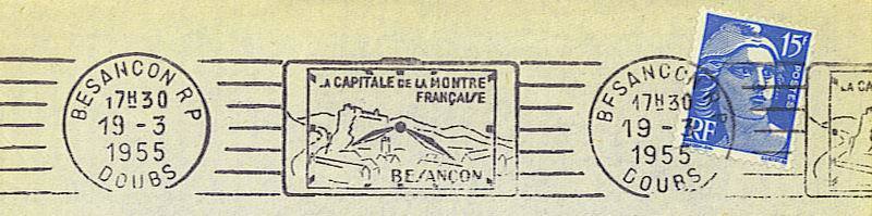 France : RBV Illustrée "Besançon La Capitale De La Montre Française", Sur Enveloppe Entière. Superbe ! - Horlogerie
