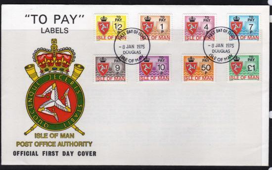 Isle Of Man, Scott # J9-16 Postage Due On Official First Day Cover, 1975 - Isle Of Man