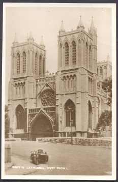 Bristol Cathedral, U.K. - Motorbike With Sidecar At Front - Real Photo - Bristol