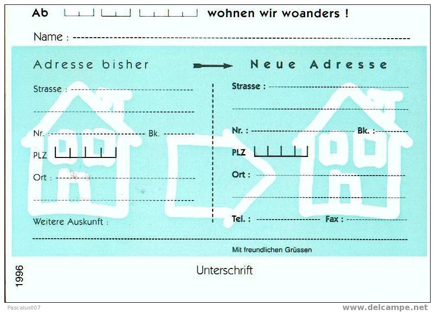 B01-140 42000 CA BK - Carte Postale - Entiers Postaux - Mutapost - Flamand - Changement D'adresse De 1996 - Adressenänderungen