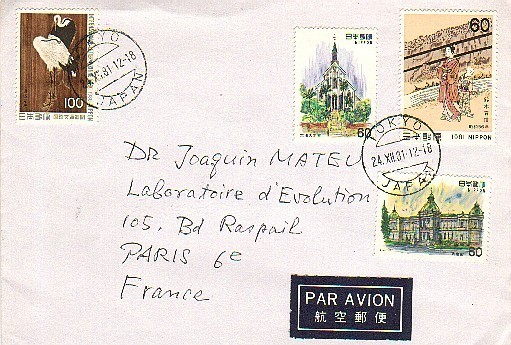 1756, Carta Aerea TOKIO (Japon) 1981 A Francia - Covers & Documents