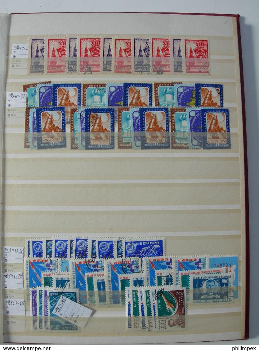 RUSSIA -  STOCK BOOK WITH SOME BETTER OLDER UNUSED / USED + MOSTLY USED FROM 1966 ON!