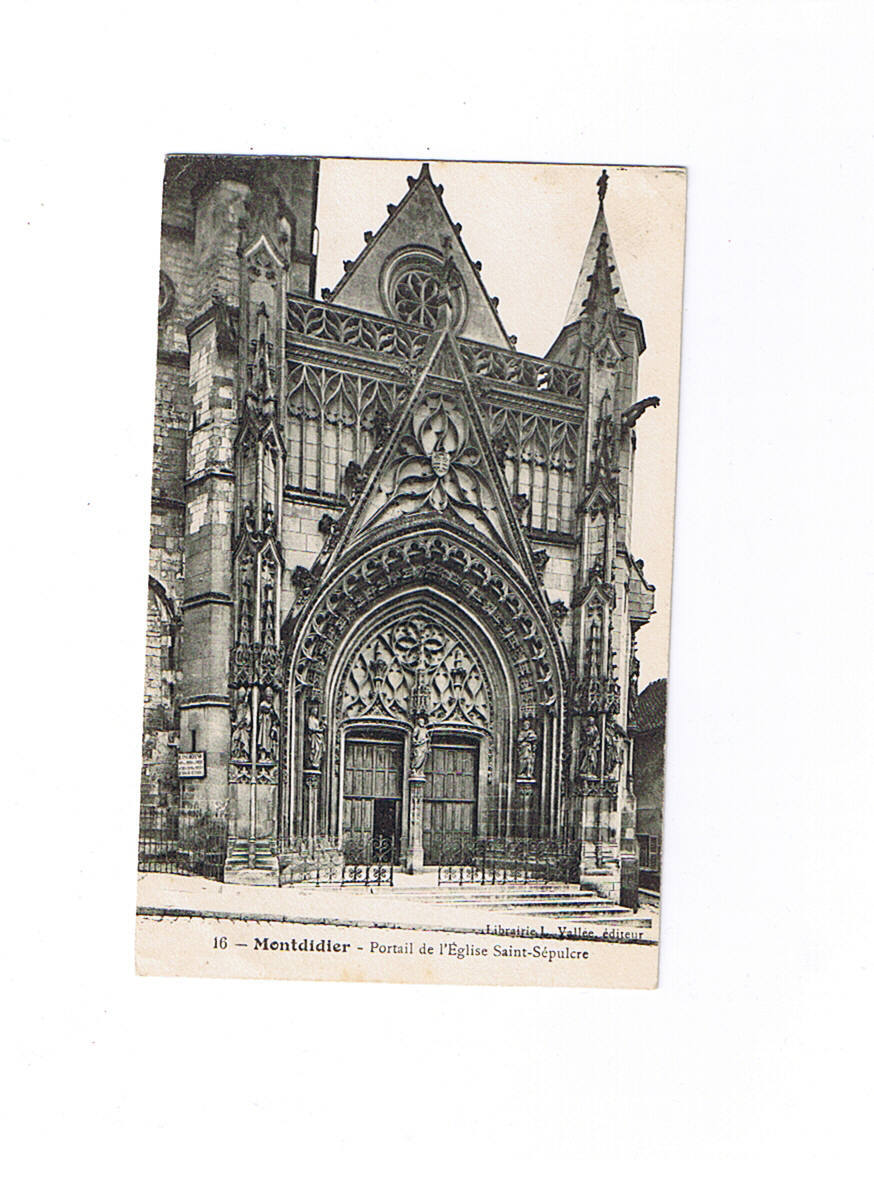 80  MONTDIDIER   16  Portail De L église  Carte écrite - Montdidier