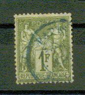 FRANCE Nº 72 Obl. Bleue - 1876-1878 Sage (Type I)