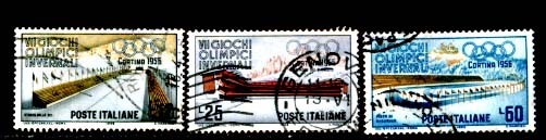 ITALIE - Yvert - 721 - 722 - 723  -  Cote 3,75 € - Hiver 1956: Cortina D'Ampezzo