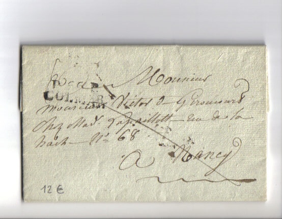 Lettre De Colmar Pour Nancy Avec Marque P66P / COLMAR 1824 - Sonstige & Ohne Zuordnung