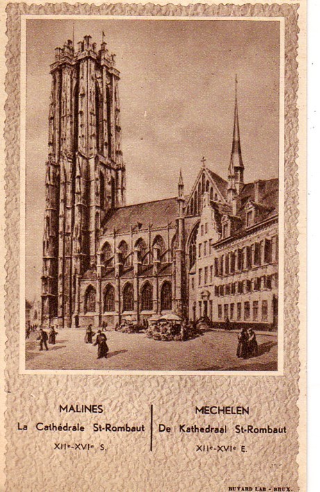 MALINES  Cpa Originale  ++buvard++  La Cathédrale St Rombaut - M