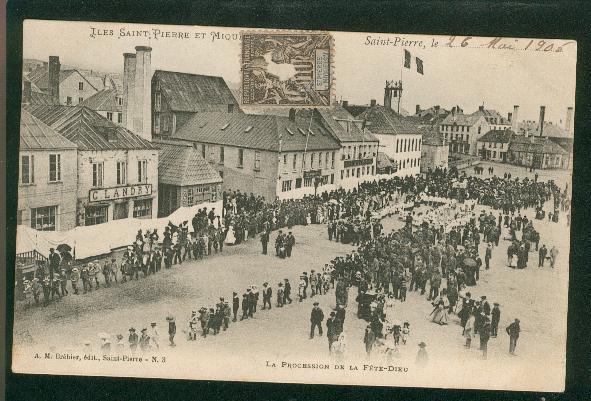 Iles Saint Pierre Et Miquelon - La Procession De La Fête Dieu (Bréhier, édit. Saint-Pierre, N°3) - Saint-Pierre Und Miquelon