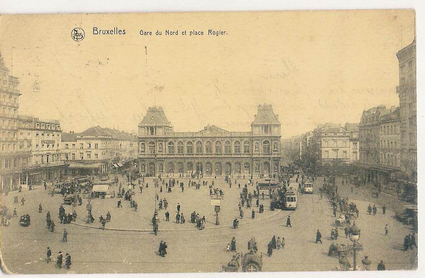 Brussel Gare Du Nord Et Place Rogier Animé + Tram (d648) - Schienenverkehr - Bahnhöfe