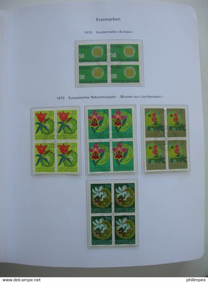 LIECHTENSTEIN - SUPERB COLLECTION 1970-96 - VERY FINE USED BLOCKS OF 4! - Collections