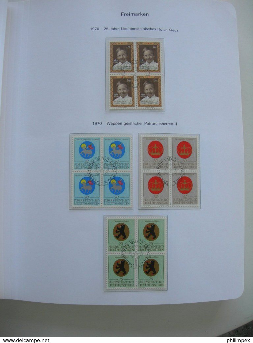 LIECHTENSTEIN - SUPERB COLLECTION 1970-96 - VERY FINE USED BLOCKS OF 4! - Collections