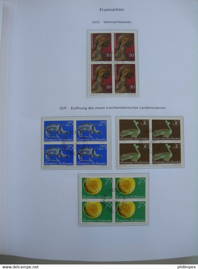 LIECHTENSTEIN - SUPERB COLLECTION 1970-96 - VERY FINE USED BLOCKS OF 4! - Collections