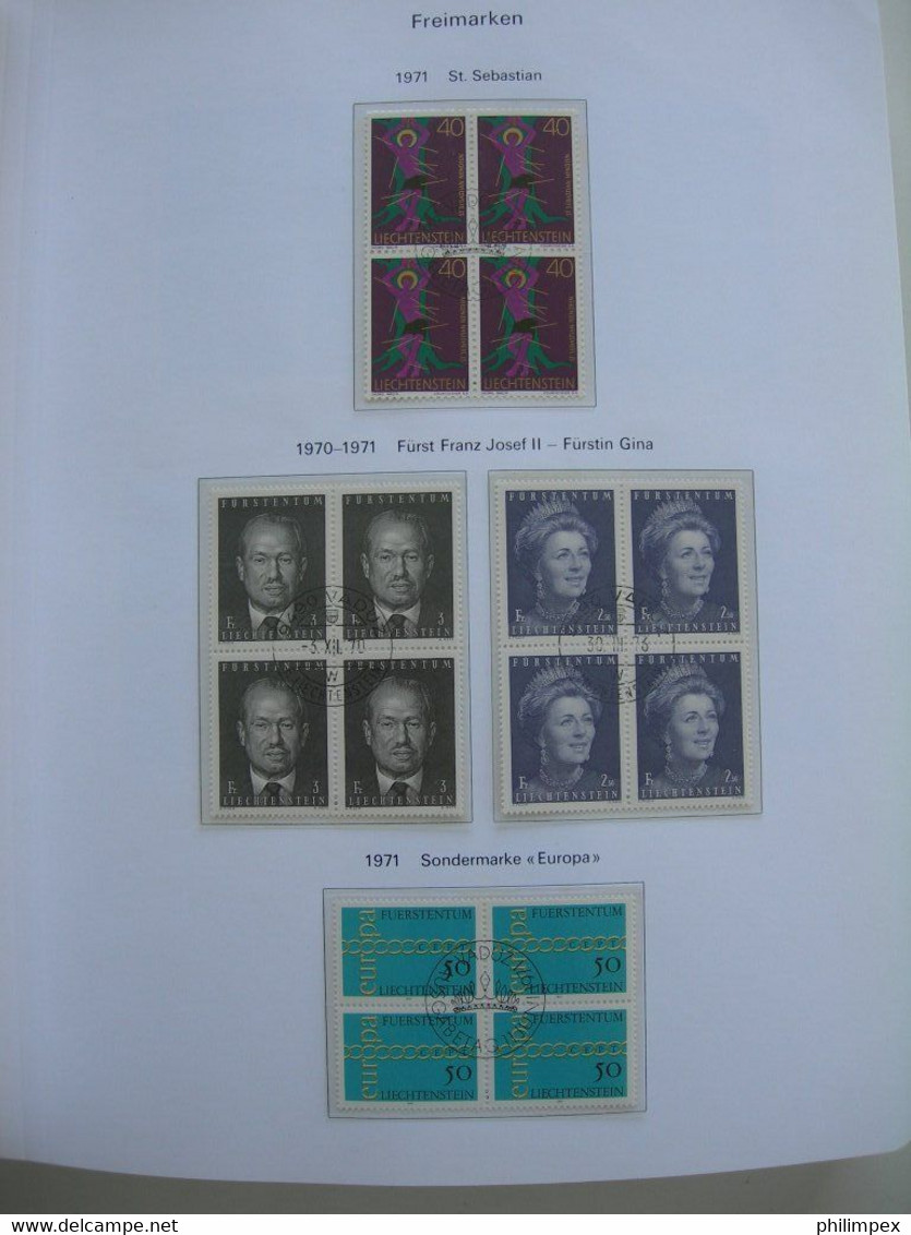 LIECHTENSTEIN - SUPERB COLLECTION 1970-96 - VERY FINE USED BLOCKS OF 4! - Collections