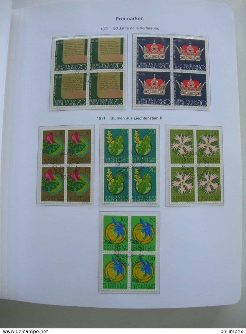 LIECHTENSTEIN - SUPERB COLLECTION 1970-96 - VERY FINE USED BLOCKS OF 4! - Collections