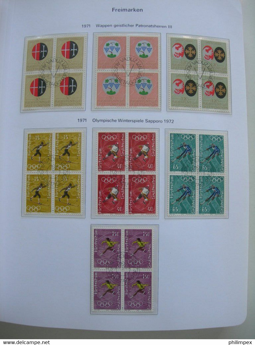 LIECHTENSTEIN - SUPERB COLLECTION 1970-96 - VERY FINE USED BLOCKS OF 4!