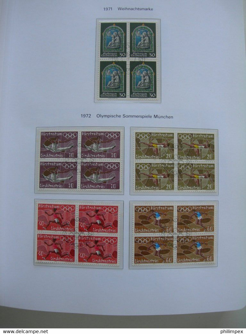 LIECHTENSTEIN - SUPERB COLLECTION 1970-96 - VERY FINE USED BLOCKS OF 4!