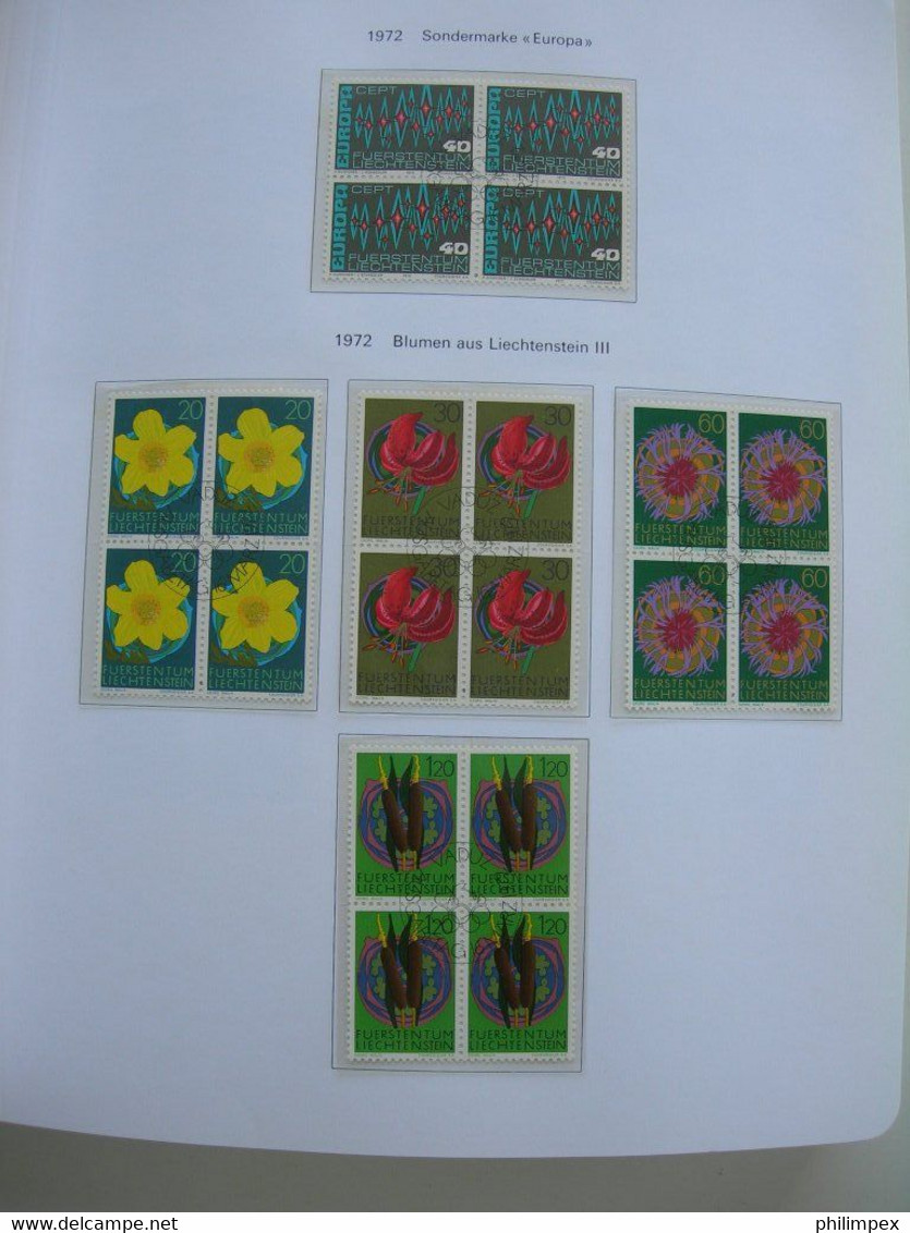 LIECHTENSTEIN - SUPERB COLLECTION 1970-96 - VERY FINE USED BLOCKS OF 4!