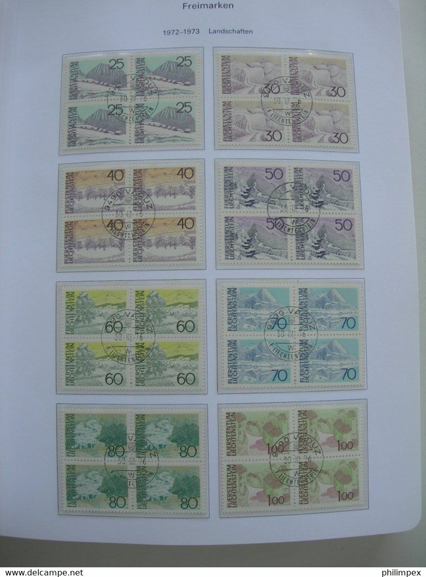 LIECHTENSTEIN - SUPERB COLLECTION 1970-96 - VERY FINE USED BLOCKS OF 4!