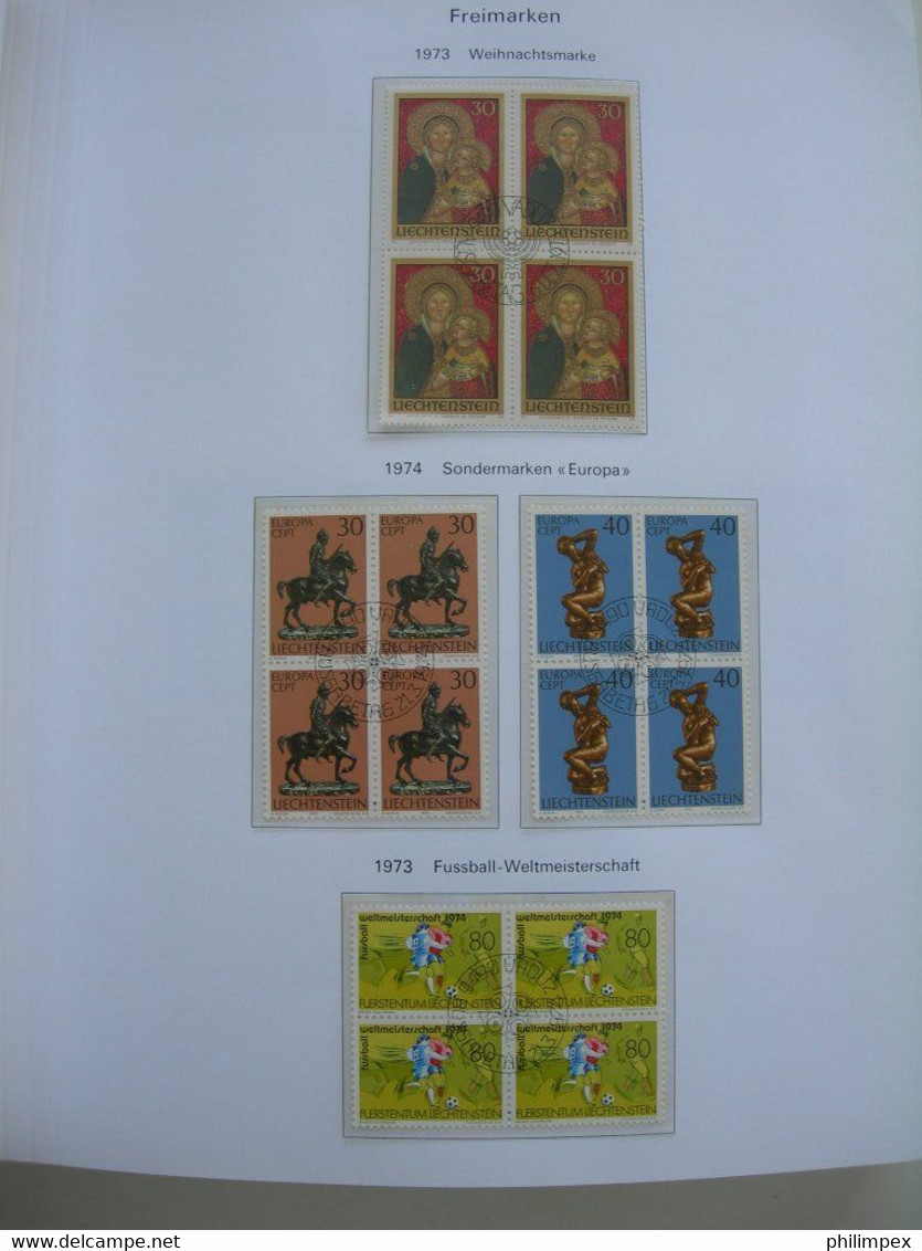 LIECHTENSTEIN - SUPERB COLLECTION 1970-96 - VERY FINE USED BLOCKS OF 4!