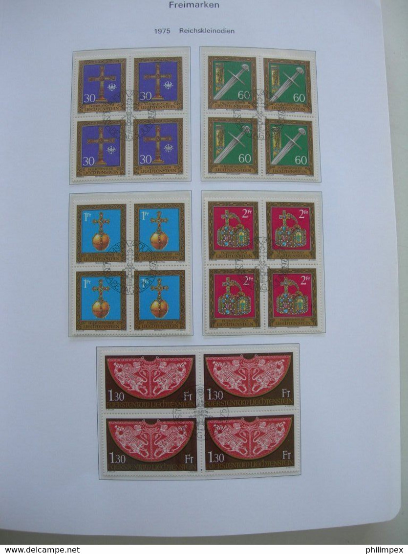 LIECHTENSTEIN - SUPERB COLLECTION 1970-96 - VERY FINE USED BLOCKS OF 4!