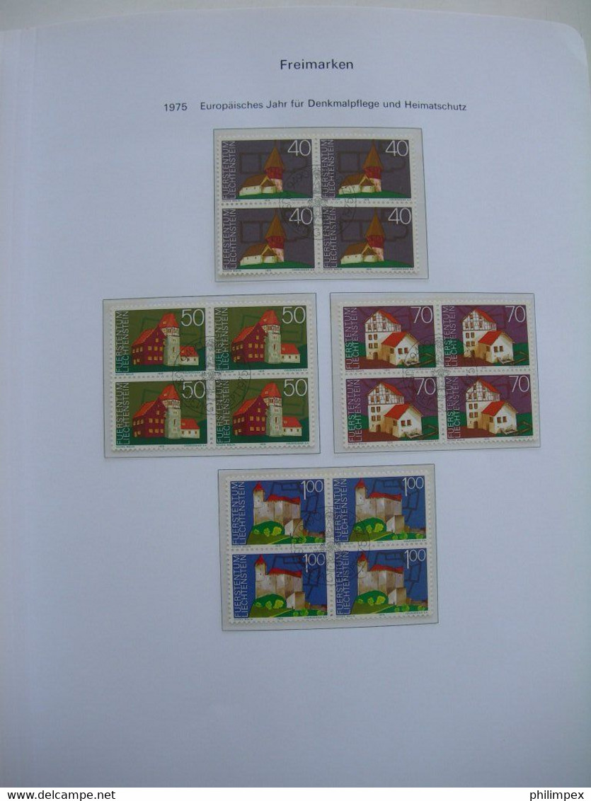 LIECHTENSTEIN - SUPERB COLLECTION 1970-96 - VERY FINE USED BLOCKS OF 4!