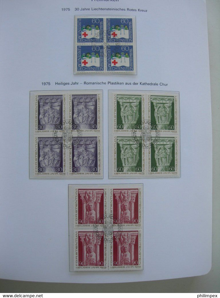 LIECHTENSTEIN - SUPERB COLLECTION 1970-96 - VERY FINE USED BLOCKS OF 4!