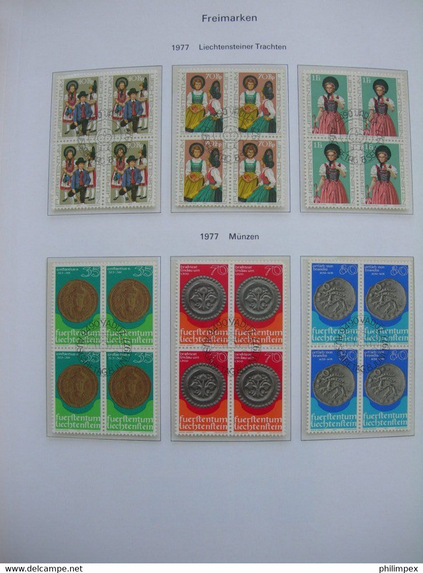 LIECHTENSTEIN - SUPERB COLLECTION 1970-96 - VERY FINE USED BLOCKS OF 4!