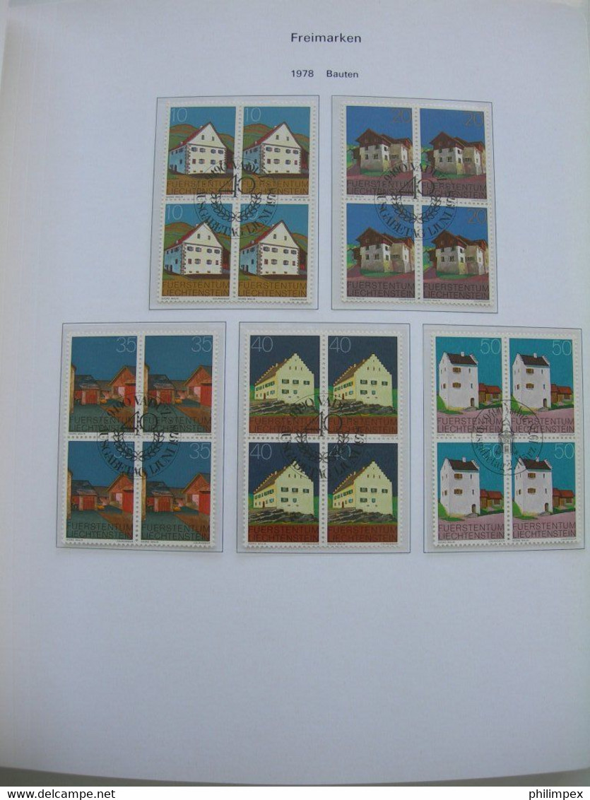 LIECHTENSTEIN - SUPERB COLLECTION 1970-96 - VERY FINE USED BLOCKS OF 4!