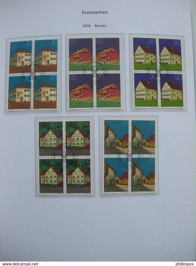 LIECHTENSTEIN - SUPERB COLLECTION 1970-96 - VERY FINE USED BLOCKS OF 4!